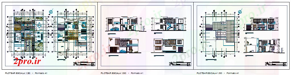دانلود نقشه خانه های کوچک ، نگهبانی ، سازمانی - پروژه Bunglow 13 در 15 متر (کد56045)