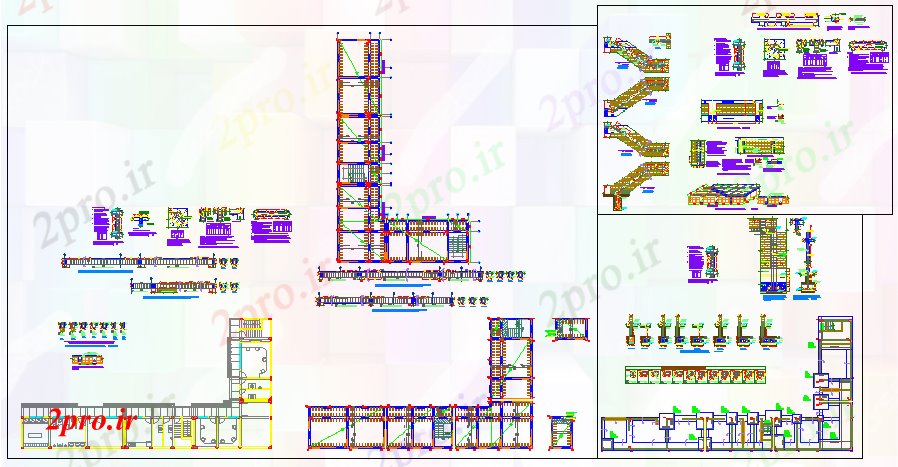 دانلود نقشه ساختمان اداری - تجاری - صنعتی طراحی سازه ها دفتر 17 در 31 متر (کد56072)