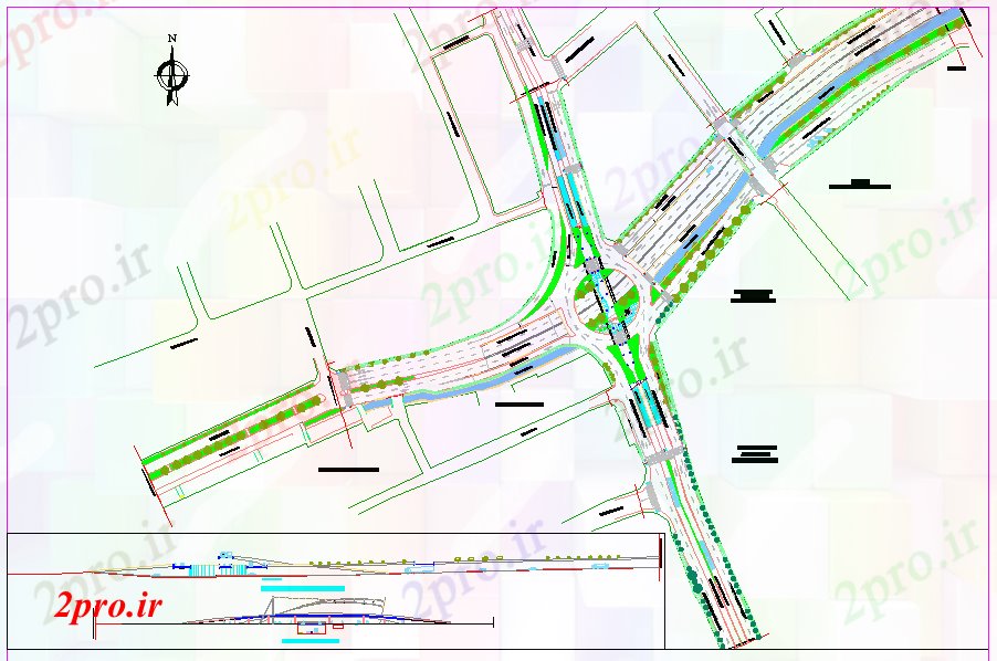 دانلود نقشه جاده و پل طراحی جاده (کد56079)