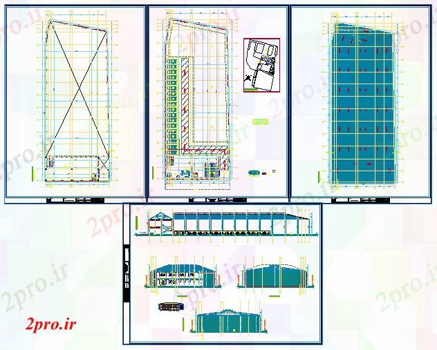 دانلود نقشه کارخانه صنعتی  ، کارگاه کارخانه طراحی ریخته (کد56105)