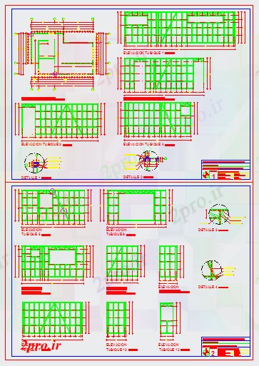 دانلود نقشه پلان مقطعی طراحی دیوار پارتیشن از bunglow (کد56108)