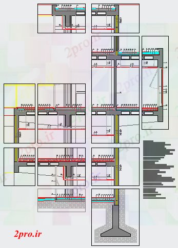 دانلود نقشه ساختمان اداری - تجاری - صنعتی بخش پایه و اساس ساختمان اداری 17 در 32 متر (کد56112)