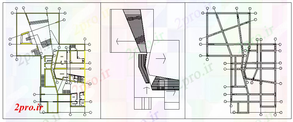 دانلود نقشه ساختمان اداری - تجاری - صنعتی طرحی از طرحی پایه و اساس و ساختار سقف 28 در 40 متر (کد56116)