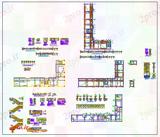 دانلود نقشه ساختمان اداری - تجاری - صنعتی ساخت و ساز ساختار طرحی جزئیات از دفتر 18 در 30 متر (کد56132)