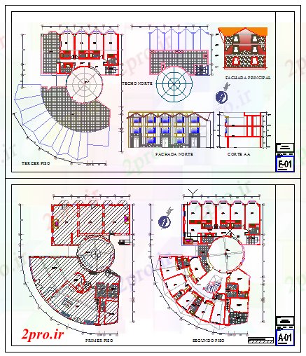 دانلود نقشه هتل - رستوران - اقامتگاه هتل طراحی طرح 18 در 28 متر (کد56173)