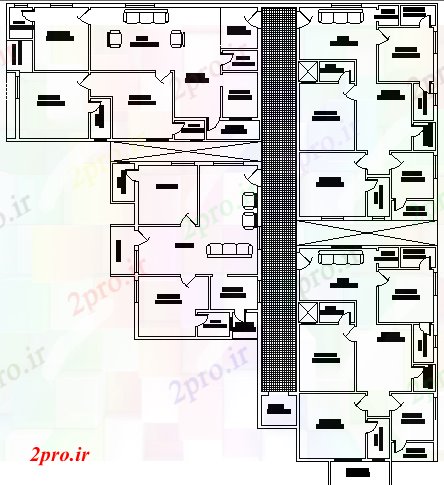 دانلود نقشه مسکونی  ، ویلایی ، آپارتمان  آپارتمان خانه چیدمان (کد56185)