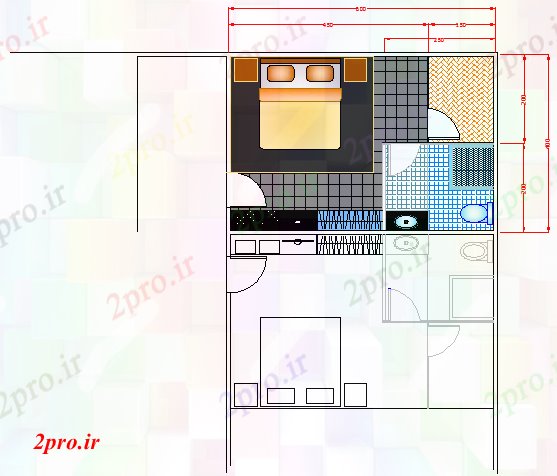 دانلود نقشه مسکونی  ، ویلایی ، آپارتمان  طراحی آپارتمان   اتاق (کد56187)