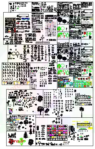 دانلود نقشه بلوک مبلمان همه نوع کتابخانه  (کد56236)