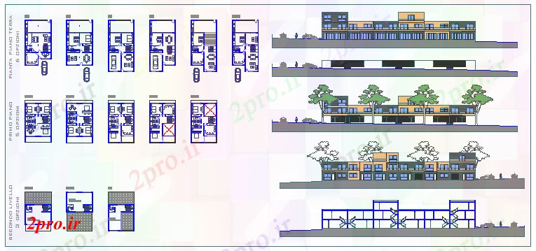 دانلود نقشه خانه های کوچک ، نگهبانی ، سازمانی - سبک مدرن طراحی پروژه مسکونی 8 در 14 متر (کد56247)