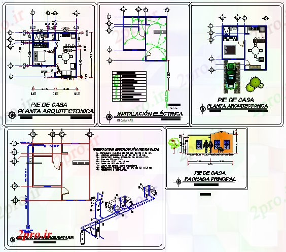 دانلود نقشه مسکونی ، ویلایی ، آپارتمان طراحی Architectral خانه 7 در 7 متر (کد56255)