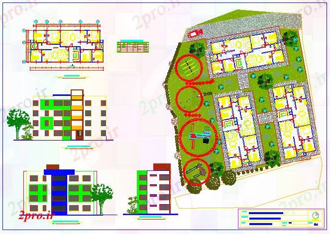 دانلود نقشه ساختمان دولتی ، سازمانی پروژه شهری و آپارتمان ها 8 در 17 متر (کد56257)