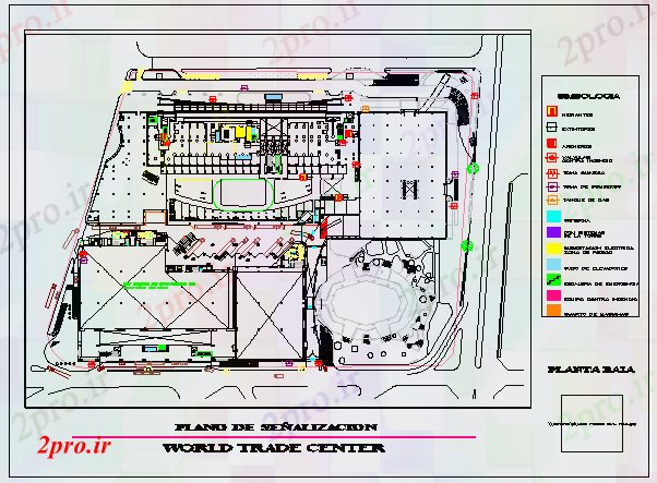 دانلود نقشه ساختمان مرتفعطرحی مرکز تجارت جهانی طراحی 89 در 151 متر (کد56259)