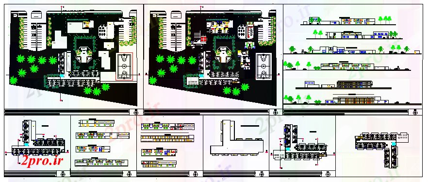 دانلود نقشه هتل - رستوران - اقامتگاه پروژه طراحی اتاق هتل 69 در 74 متر (کد56261)