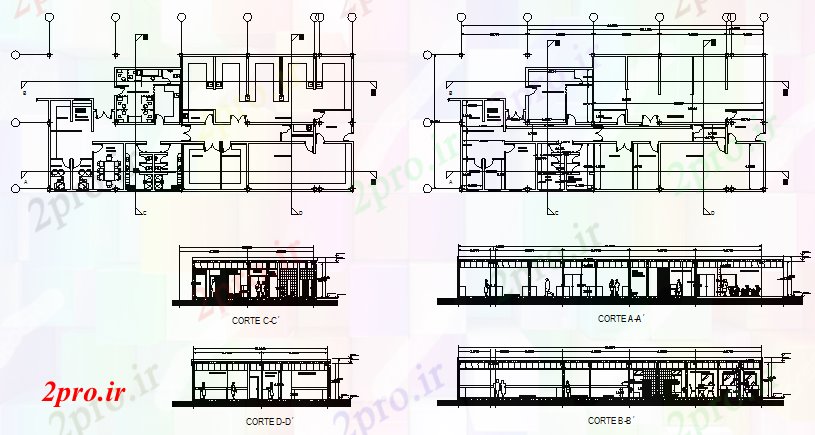 دانلود نقشه ساختمان دولتی ، سازمانی طراحی Librabry با سبک های مدرن 14 در 30 متر (کد56265)