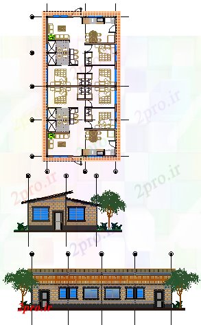 دانلود نقشه مسکونی ، ویلایی ، آپارتمان طراحی معماری طراحی دوبلکس خانه 8 در 16 متر (کد56291)