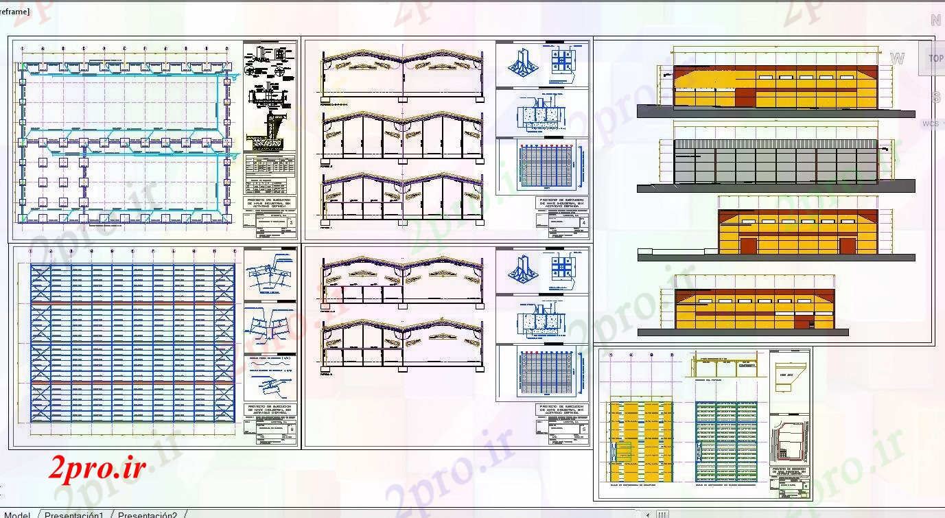 دانلود نقشه پلان مقطعی کارخانه صنعتی  ، کارگاه جزئیات شاهین ترازو فولاد (کد56339)