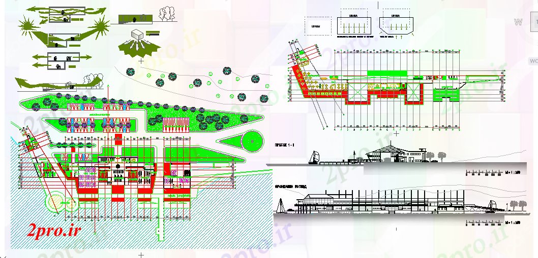 دانلود نقشه باشگاه طراحی قایق باشگاه خانه 26 در 103 متر (کد56340)