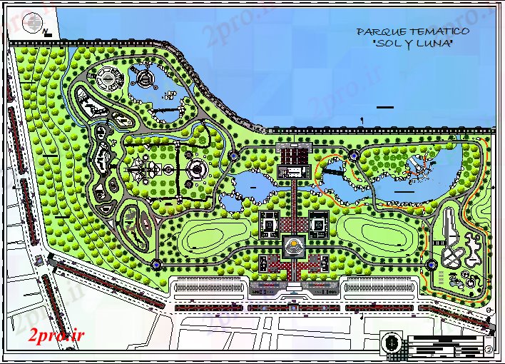 دانلود نقشه باغ جزئیات پارک دراز کردن (کد56344)
