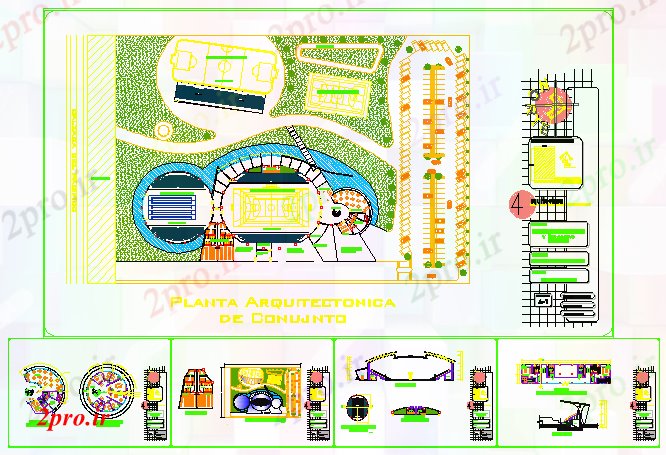 دانلود نقشه ورزشگاه ، سالن ورزش ، باشگاه جوانان ورزش و مرکز تفریح ​​و سرگرمی طراحی خودکار 118 در 156 متر (کد56358)