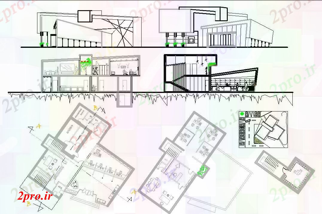دانلود نقشه بانک ها جزئیات معماری بانک و طراحی 8 در 10 متر (کد56378)