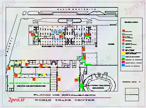 دانلود نقشه ساختمان مرتفعطرح، سیگنال را از مرکز تجارت جهانی طراحی 266 در 330 متر (کد56387)