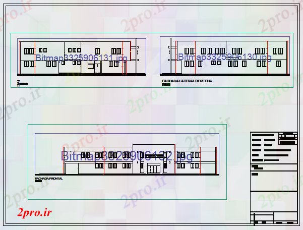دانلود نقشه ساختمان دولتی ، سازمانی نما ساختمان اداری شهرداری طراحی 26 در 43 متر (کد56429)