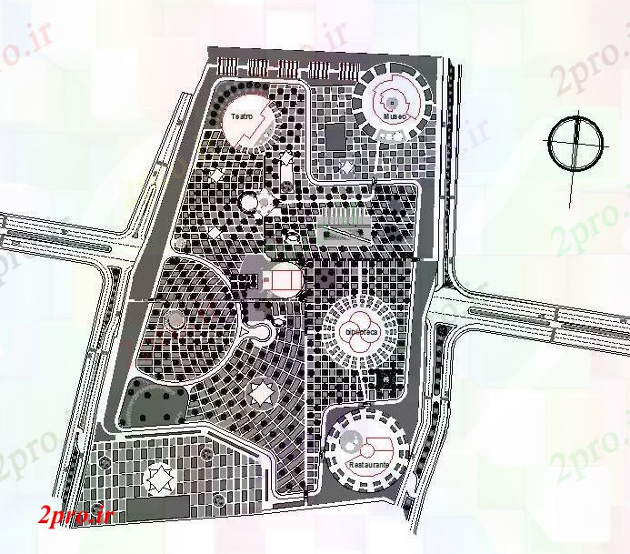 دانلود نقشه باغ پروژه شهری پارک طراحی (کد56445)