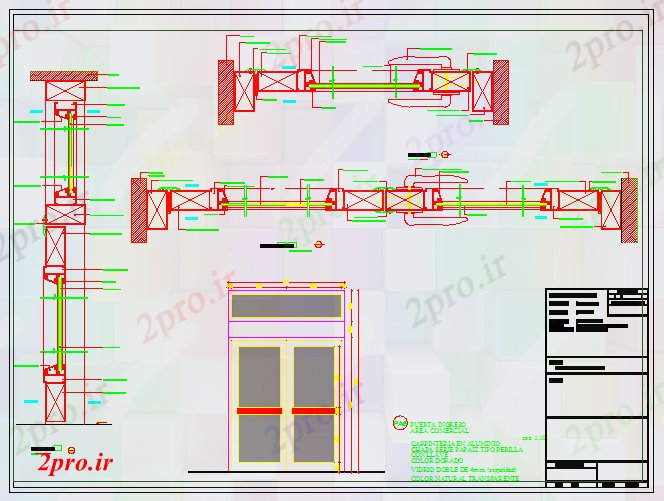 دانلود نقشه درب و پنجره تزئینات داخلی و خارجی پنجره درب طراحی جزئیات 27 در 46 متر (کد56482)