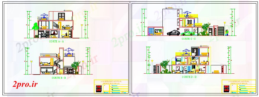 دانلود نقشه خانه های کوچک ، نگهبانی ، سازمانی - بخش طراحی از طراحی خانه های ویلایی (کد56559)