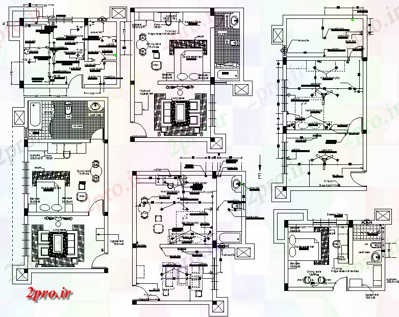 دانلود نقشه مسکونی ، ویلایی ، آپارتمان ساده خانه دراز کردن با تمام جزئیات 5 در 7 متر (کد56563)