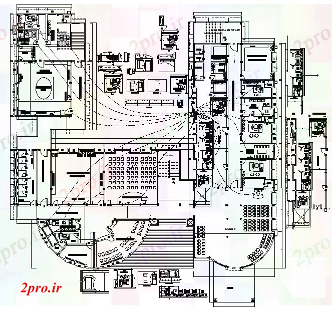 دانلود نقشه دانشگاه ، آموزشکده ، موسسه - طرحی دانشکده معماری طراحی 56 در 60 متر (کد56570)
