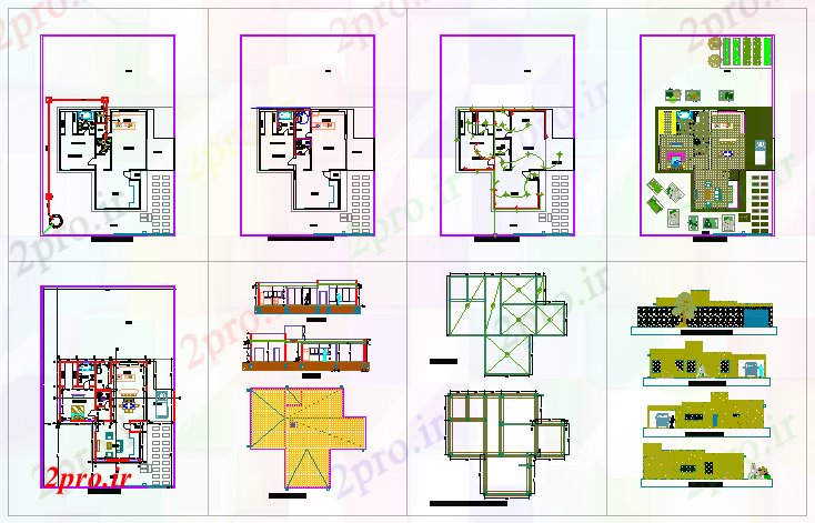 دانلود نقشه خانه های کوچک ، نگهبانی ، سازمانی - bunglow معماری طراحی 13 در 15 متر (کد56580)