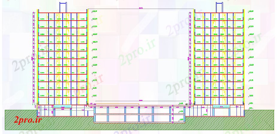 دانلود نقشه مسکونی  ، ویلایی ، آپارتمان  نما تخت طراحی (کد56599)