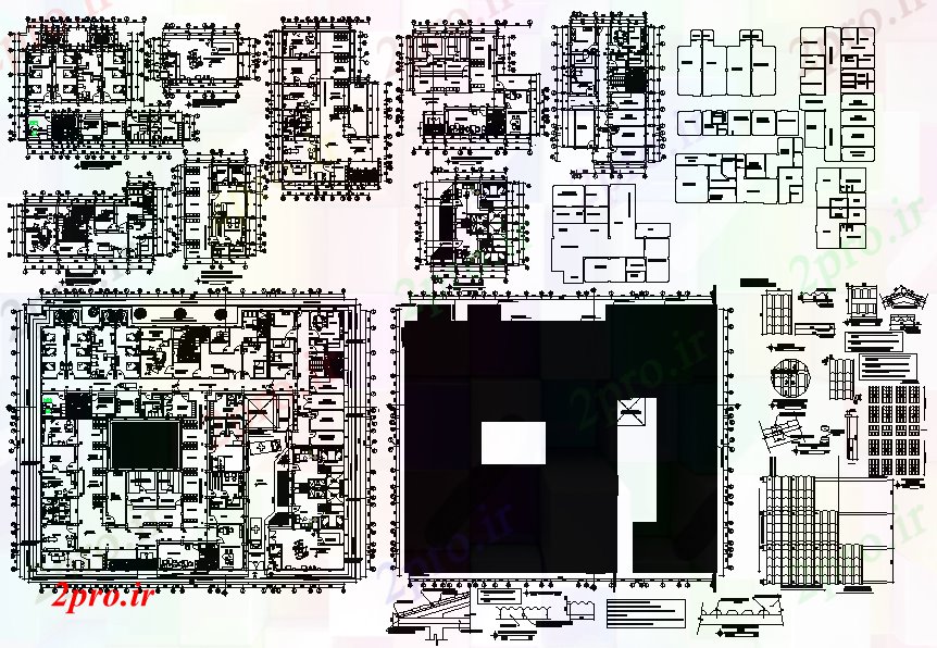 دانلود نقشه بیمارستان - درمانگاه - کلینیک کلینیک طبقه و طراحی سقف 41 در 48 متر (کد56602)