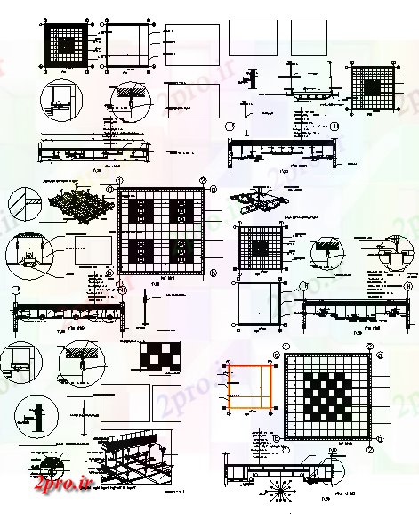 دانلود نقشه طراحی سقف کاذب آویز جزئیات سقف (کد56607)