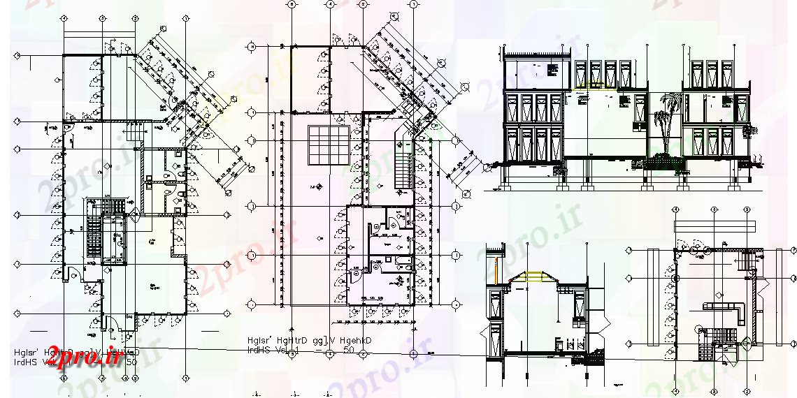 دانلود نقشه پلان مقطعی جزئیات ساختار (کد56608)