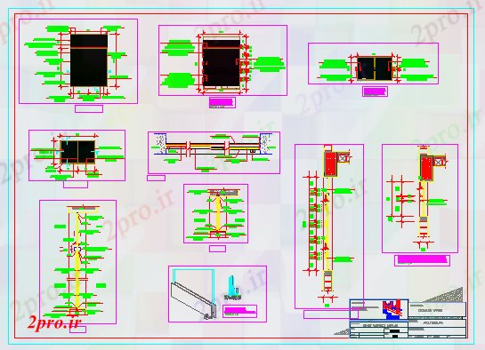 دانلود نقشه جزئیات طراحی در و پنجره  طراحی جزئیات طراحی پنجره طراحی (کد56635)