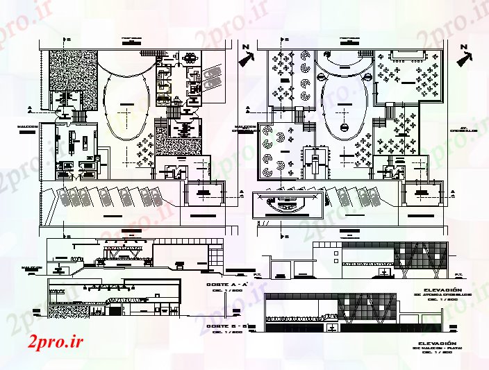 دانلود نقشه معماری معروف معماری ساختمان هوازی طراحی طرحی طبقه و جزئیات (کد56678)