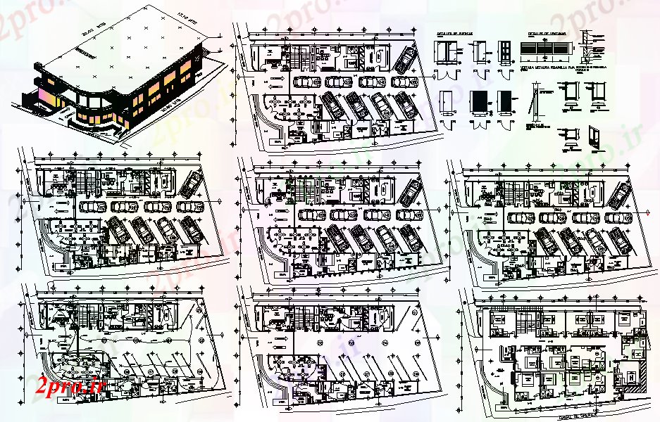 دانلود نقشه هتل - رستوران - اقامتگاه هتل 5 ستاره طراحی پروژه aTourist 18 در 30 متر (کد56684)