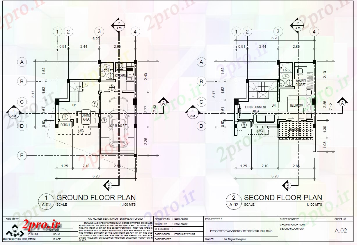 دانلود نقشه  خانه مسکونی ، ویلامینی طرحی طبقه خانه (کد56689)