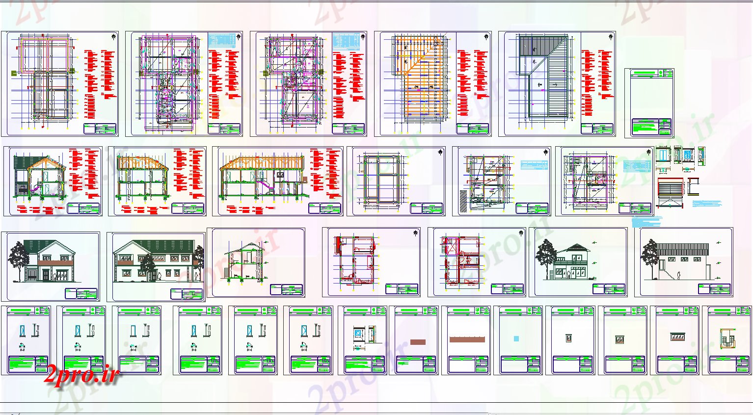 دانلود نقشه جزئیات معماری جزئیات ساخت و ساز خانه در انگلستان (کد56704)