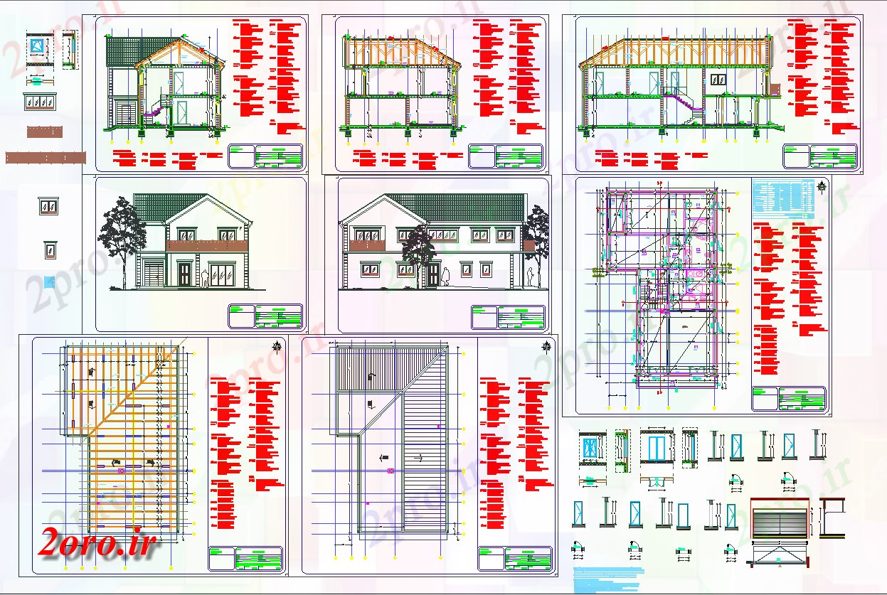 دانلود نقشه جزئیات معماری جزئیات معماری عمران خانه (کد56705)