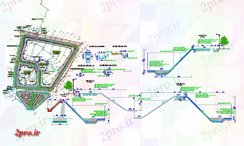 دانلود نقشه جاده و پل جزئیات راه و جزئیات ساختار (کد56754)