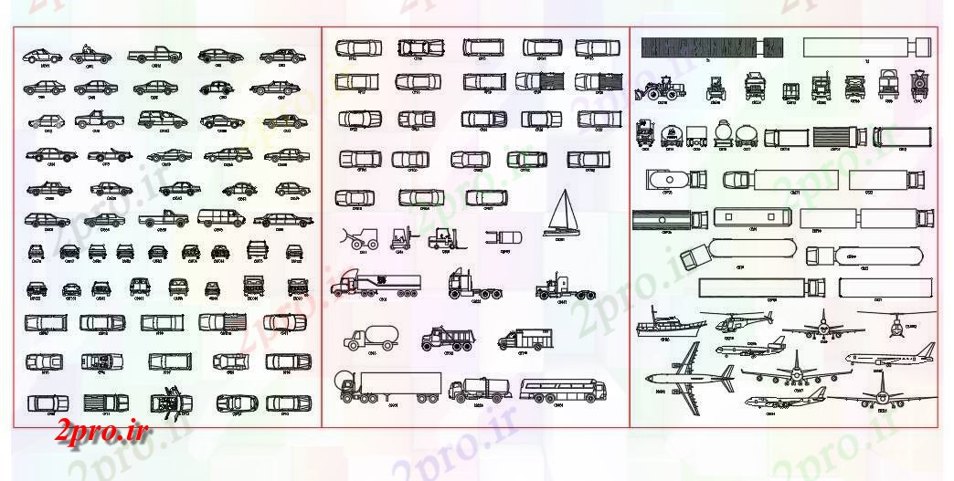 دانلود نقشه بلوک وسایل نقلیه خودرو طرحی بلوک (کد56755)