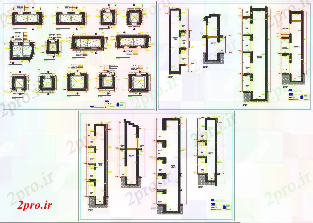 دانلود نقشه پلان مقطعی جزئیات طراحی آسانسور (کد56822)