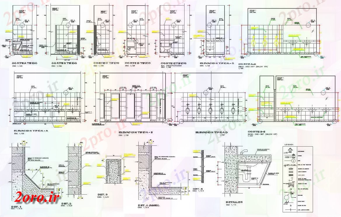 دانلود نقشه جزئیات معماری وسایل ورزشی و راحتی ساخت و ساز اتاق جزئیات (کد56823)