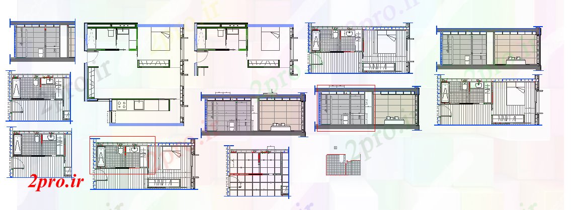 دانلود نقشه خانه مسکونی ، ویلاپروژه داخلی خانه 8 در 8 متر (کد56847)