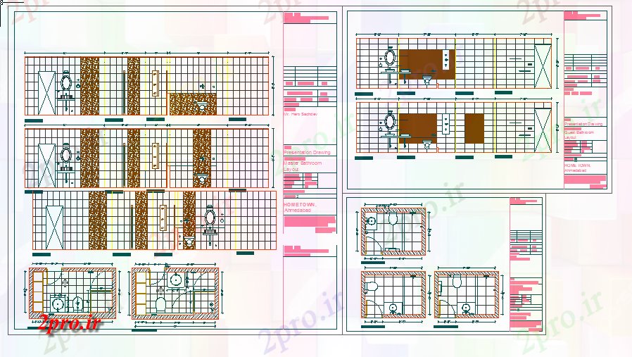 دانلود نقشه حمام مستر مدرن مفهوم طراحی حمام (کد56855)