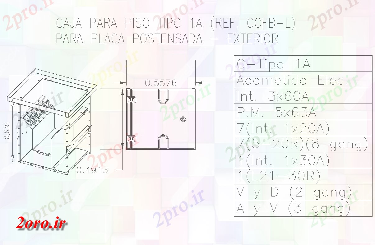 دانلود نقشه طراحی داخلی جعبه طبقه جزئیات الکتریکی طراحی  (کد56871)