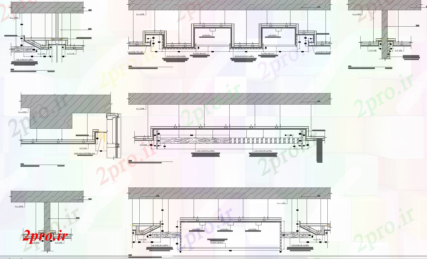دانلود نقشه طراحی سقف کاذب بخش سقف طراحی جزئیات کاذب ¬های  در (کد56879)